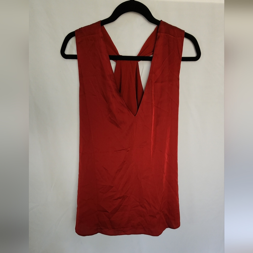 White House Black Market Red Blouse Top XL Rouge